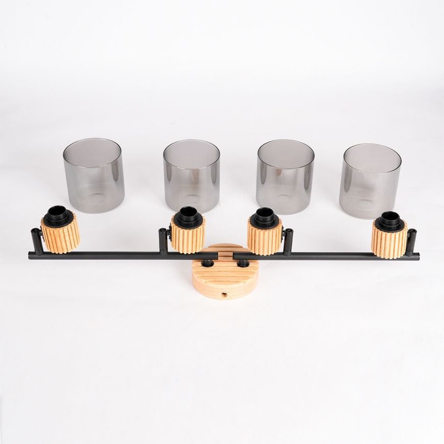 Brilagi - Točkovno svetilo HYGGE 4xE14/15W/230V kaučukovec/dimno