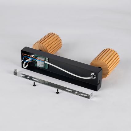 Brilagi - Točkovno svetilo MODERN WOOD 2xGU10/8W/230V kavčukovec/črna