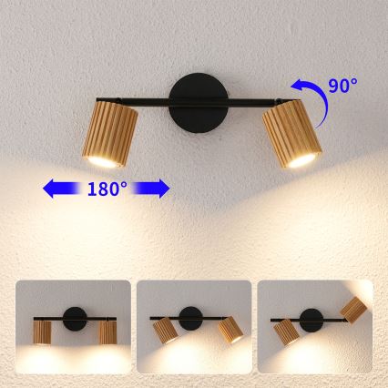 Brilagi - Točkovno svetilo MODERN WOOD 2xGU10/8W/230V les/črna
