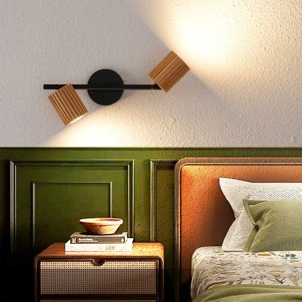 Brilagi - Točkovno svetilo MODERN WOOD 2xGU10/8W/230V les/črna