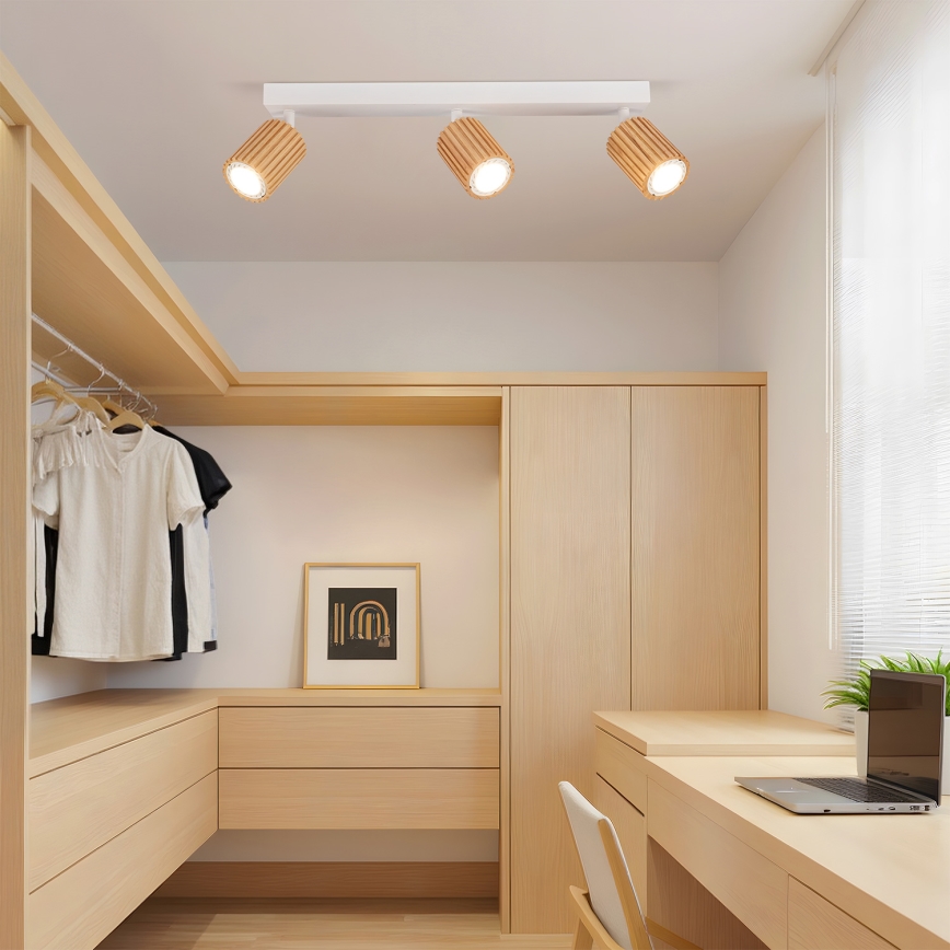 Brilagi - Točkovno svetilo MODERN WOOD 3xGU10/8W/230V les/bela