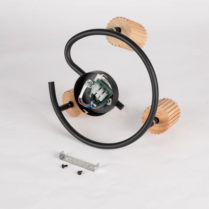 Brilagi - Točkovno svetilo MODERN WOOD 3xGU10/8W/230V les/črna