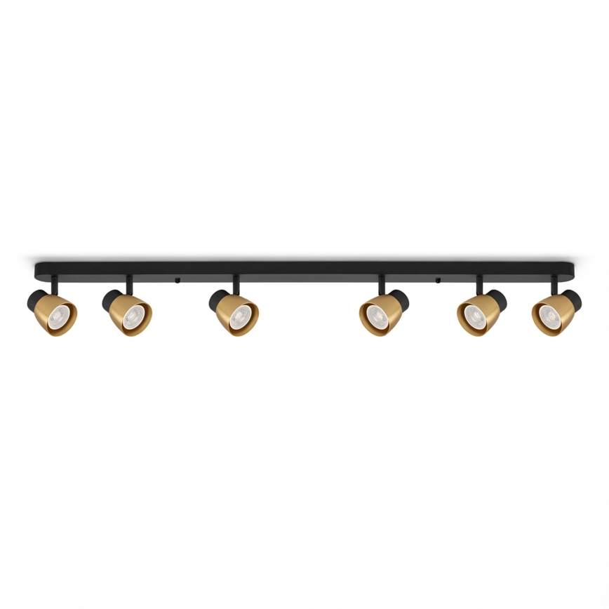 Brilagi - Točkovno svetilo NUGGET 6xGU10/30W/230V črna/zlata