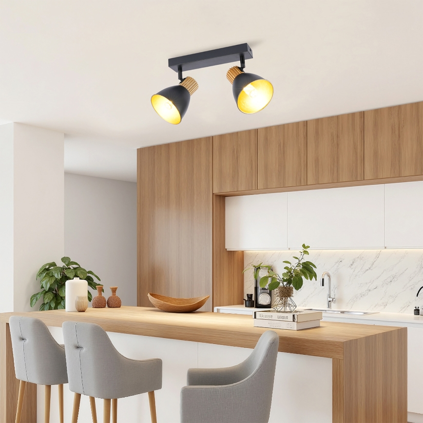 Brilagi - Točkovno svetilo ODENSE 2xE14/10W/230V kaučukovec/črna