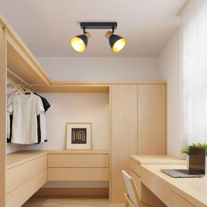 Brilagi - Točkovno svetilo ODENSE 2xE14/10W/230V kaučukovec/črna