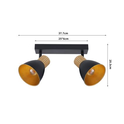 Brilagi - Točkovno svetilo ODENSE 2xE14/10W/230V kaučukovec/črna