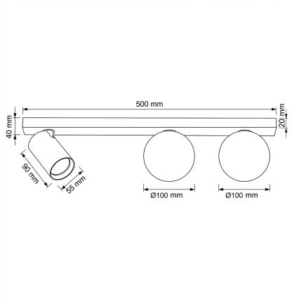 Brilagi - Točkovno svetilo SELE BALL 1xGU10/30W/230V + 2xG9/10W bež