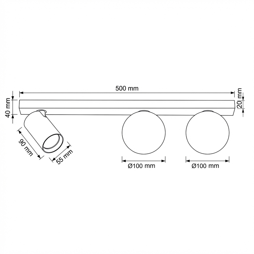 Brilagi - Točkovno svetilo SELE BALL 1xGU10/30W/230V + 2xG9/10W bež