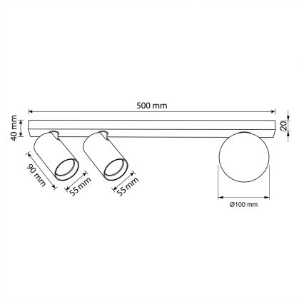 Brilagi - Točkovno svetilo SELE BALL 2xGU10/30W/230V + 1xG9/10W bež