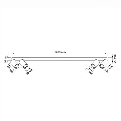 BRILAGI - Točkovno svetilo SELE LONG 4xGU10/30W/230V bež