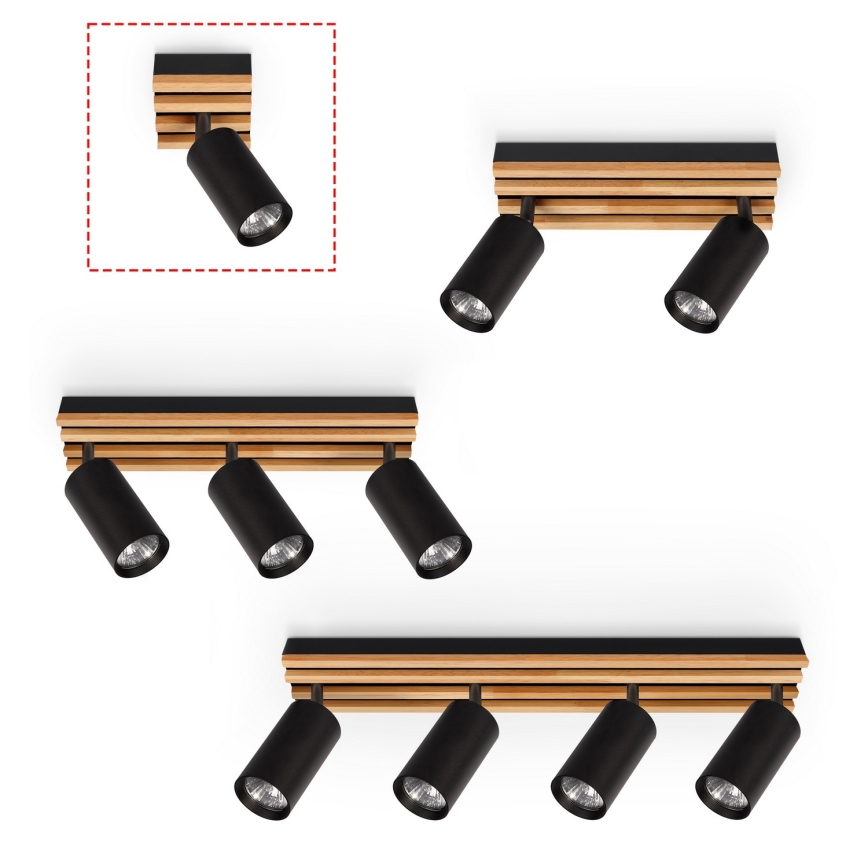 Brilagi - Točkovno svetilo SELE WOOD 1xGU10/30W/230V črna/les