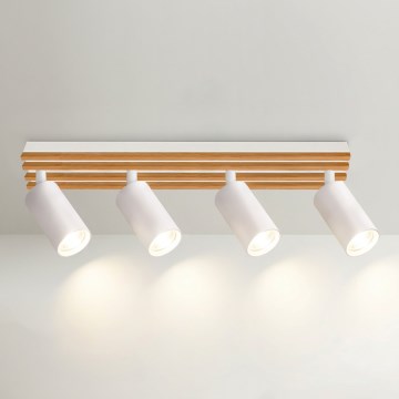 Brilagi - Točkovno svetilo SELE WOOD 4xGU10/30W/230V bela/les