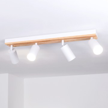 Brilagi - Točkovno svetilo SELE WOOD ACOUSTIC 4xGU10/30W/230V bela/les