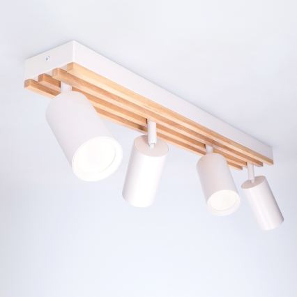Brilagi - Točkovno svetilo SELE WOOD ACOUSTIC 4xGU10/30W/230V bela/les