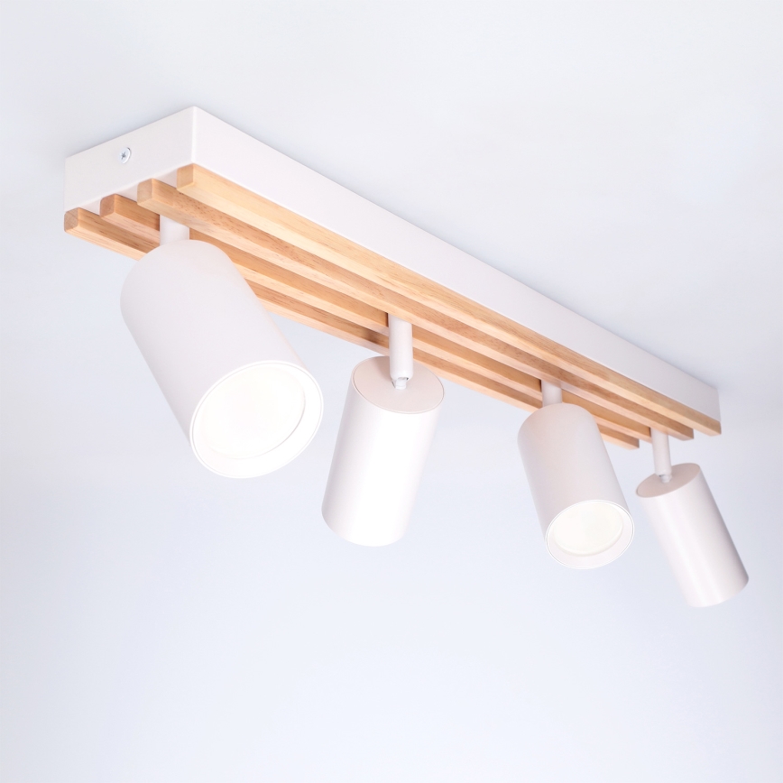 Brilagi - Točkovno svetilo SELE WOOD ACOUSTIC 4xGU10/30W/230V bela/les