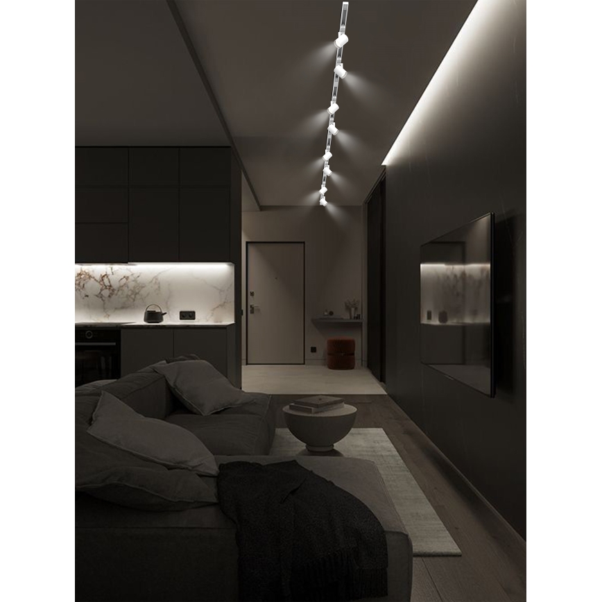 Brilagi - Točkovno svetilo v tirnem sistemu HUSKY 8xGU10/10W/230V bela