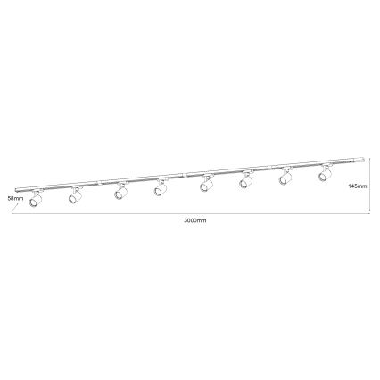 Brilagi - Točkovno svetilo v tirnem sistemu HUSKY 8xGU10/10W/230V bela