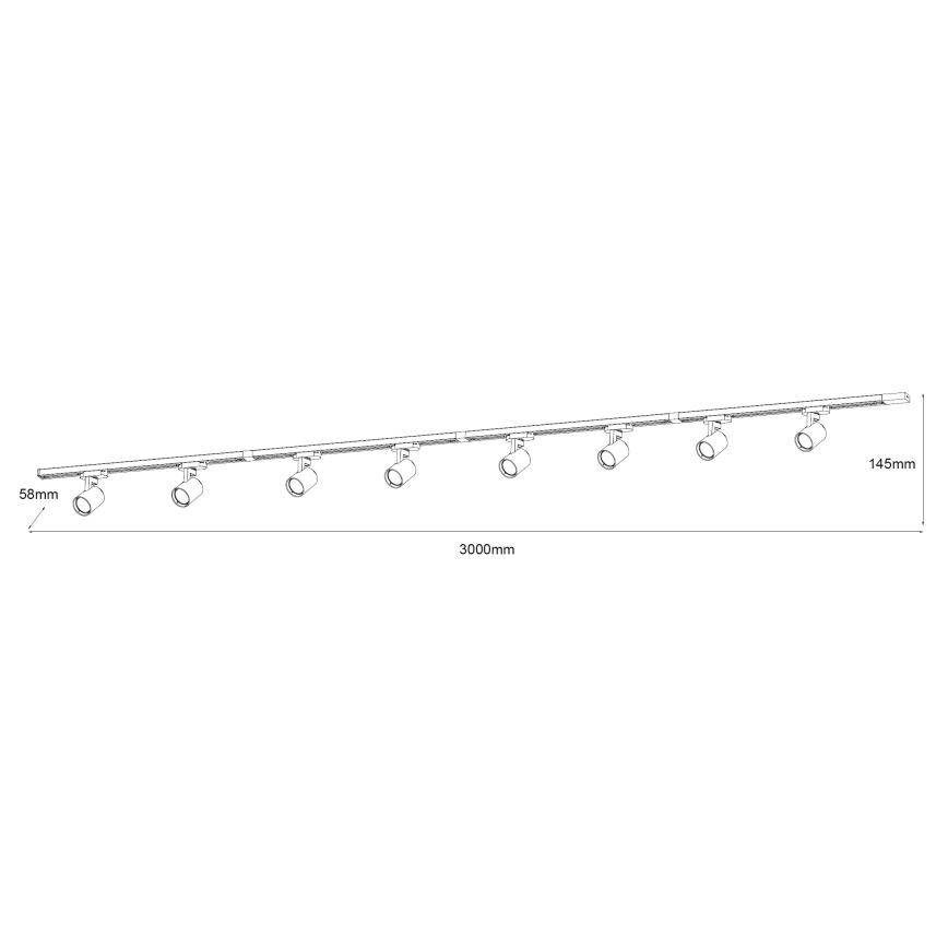Brilagi - Točkovno svetilo v tirnem sistemu HUSKY 8xGU10/10W/230V črna/zlata