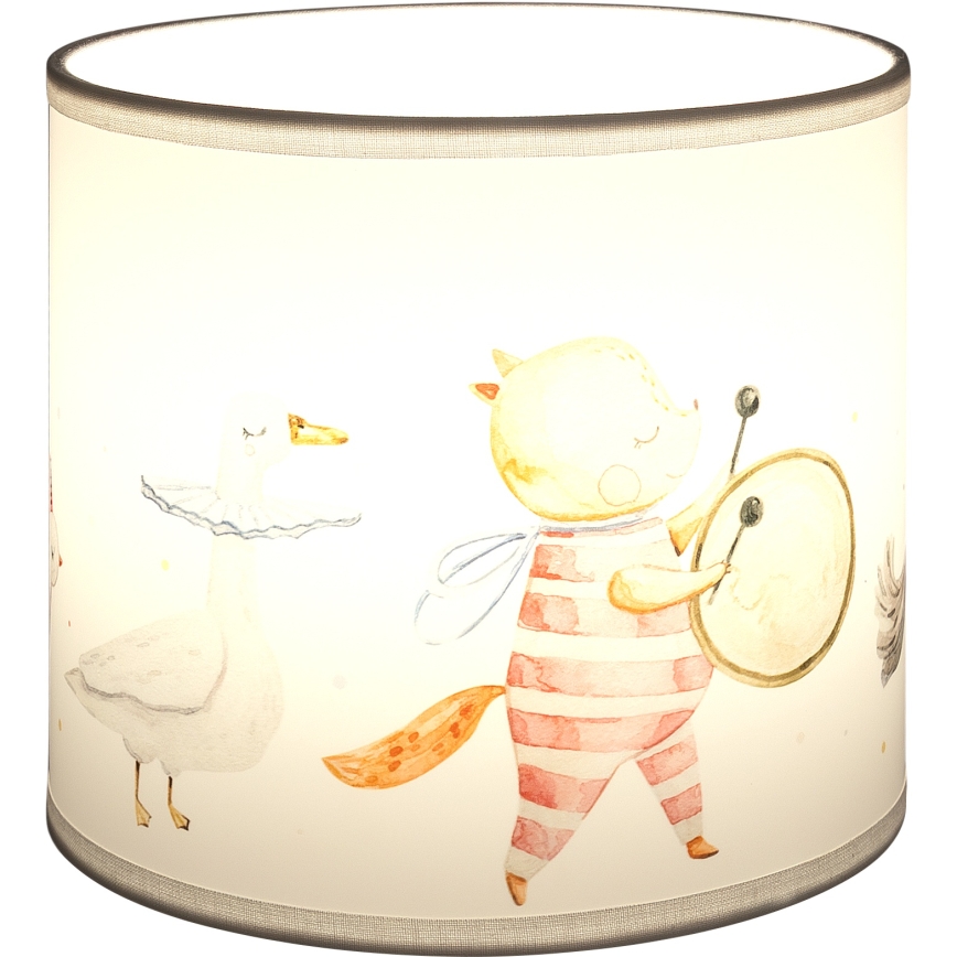 Brilagi - univerzalen abažur BOBO E27, premer 15 cm, bel z živalskim motivom