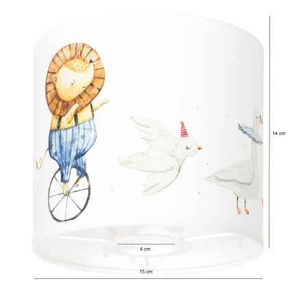 BRILAGI - univerzalen abažur BOBO E27, premer 15 cm, bel z živalskim motivom