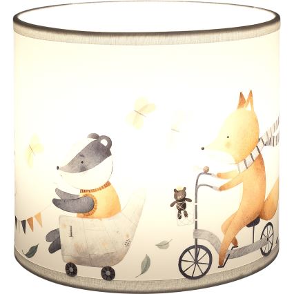 Brilagi - Univerzalen abažur BOBO E27, premer 15 cm, bel z živalskim motivom