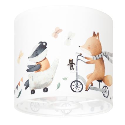 BRILAGI - Univerzalen abažur BOBO E27, premer 15 cm, bel z živalskim motivom