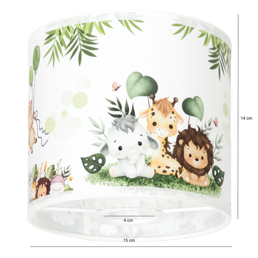 BRILAGI - Univerzalen abažur BOBO E27, premer 15 cm, bela/zelena/džungla