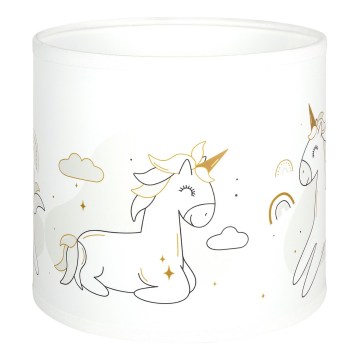 Brilagi - univerzalen abažur BOBO E27, premer 15 cm, v beli barvi/s motivom samorogov