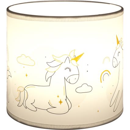 Brilagi - univerzalen abažur BOBO E27, premer 15 cm, v beli barvi/s motivom samorogov