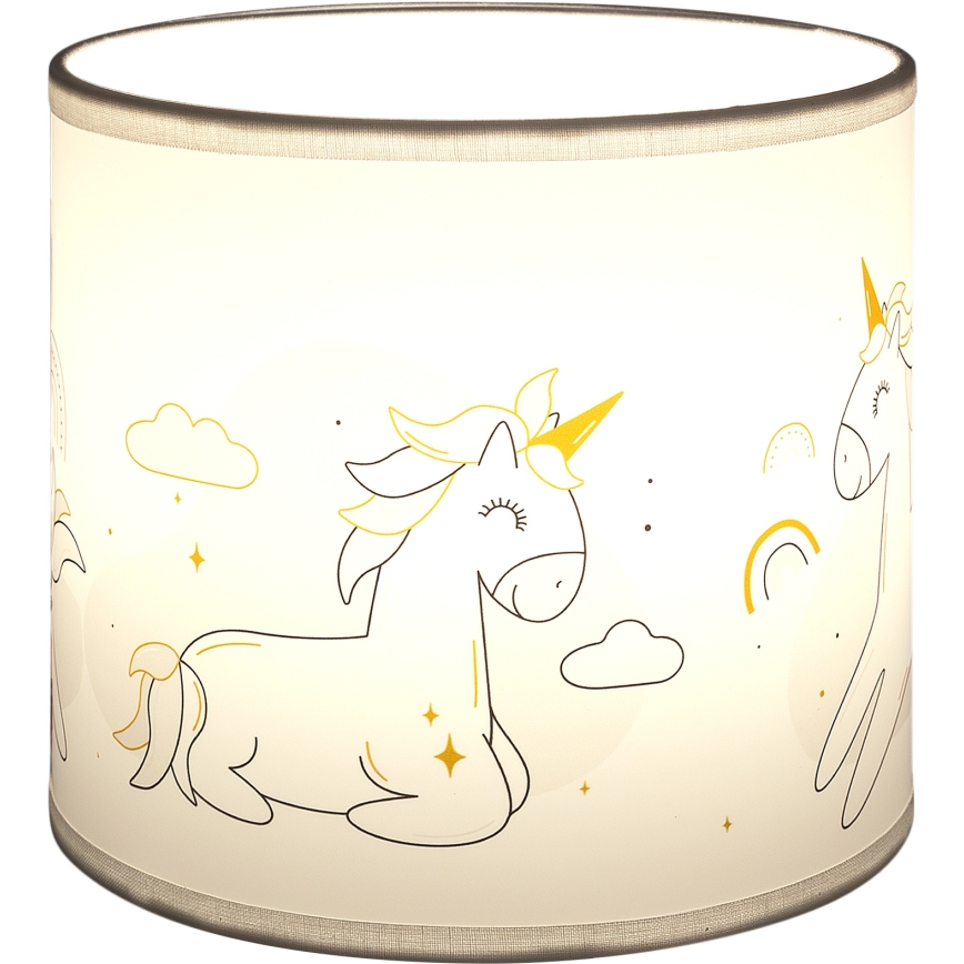 Brilagi - univerzalen abažur BOBO E27, premer 15 cm, v beli barvi/s motivom samorogov