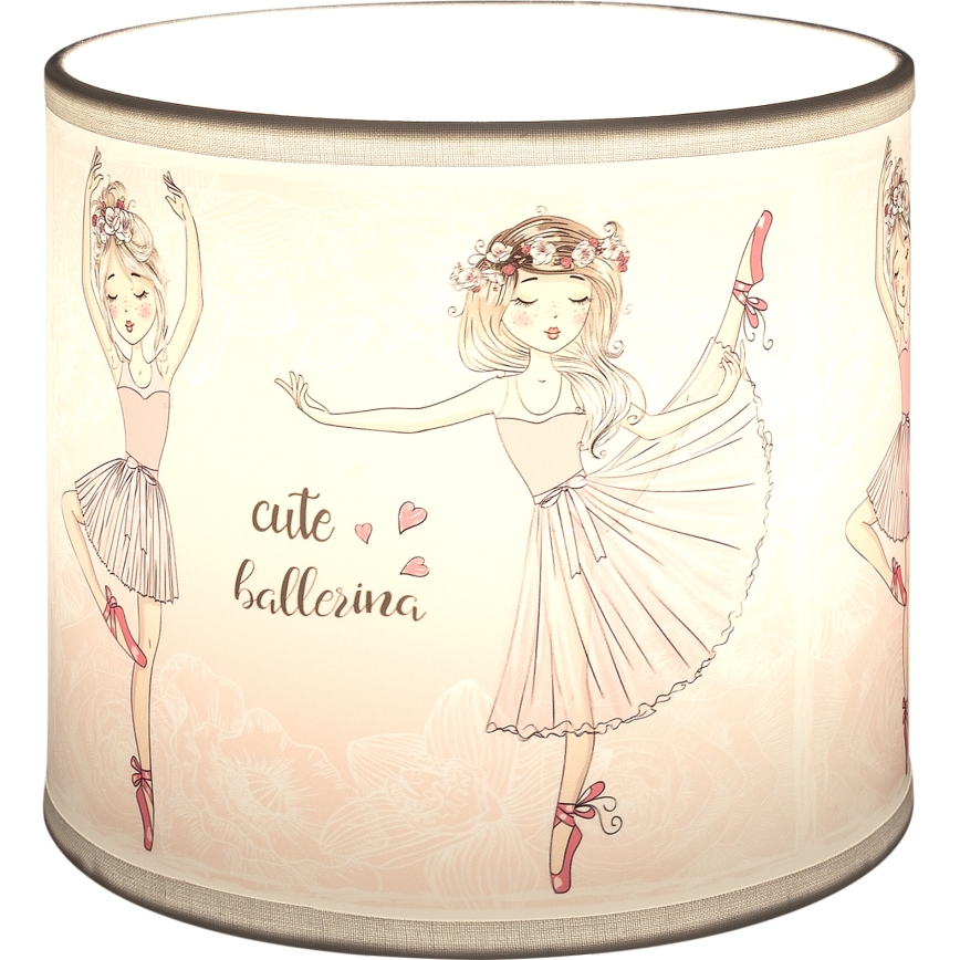Brilagi - Univerzalen abažur BOBO E27 premera 15 cm bel/rožnat/baletke