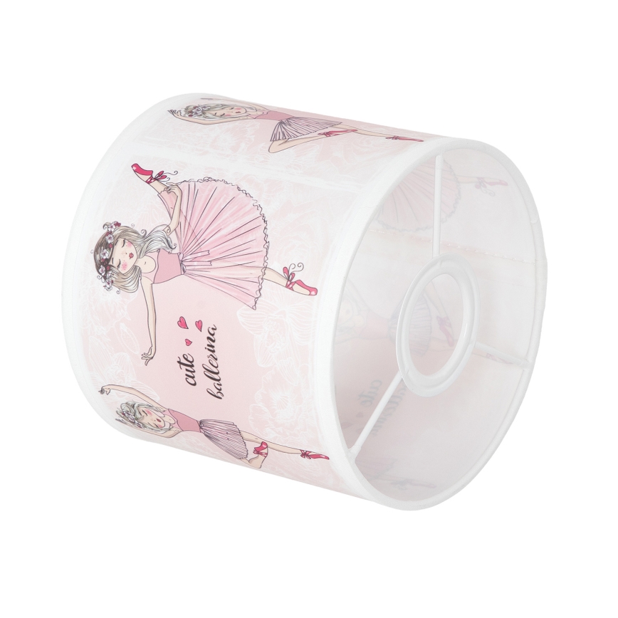 Brilagi - Univerzalen abažur BOBO E27 premera 15 cm bel/rožnat/baletke
