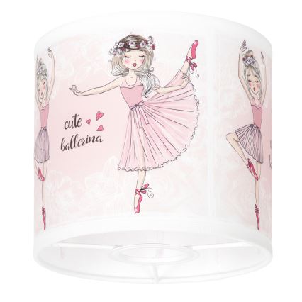 Brilagi - Univerzalen abažur BOBO E27 premera 15 cm bel/rožnat/baletke