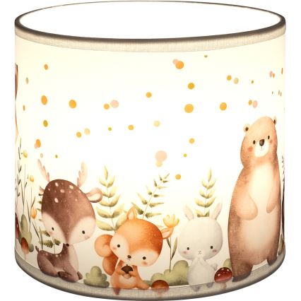 Brilagi - Univerzalen abažur BOBO E27, Ø 15 cm, bel z živalskim motivom
