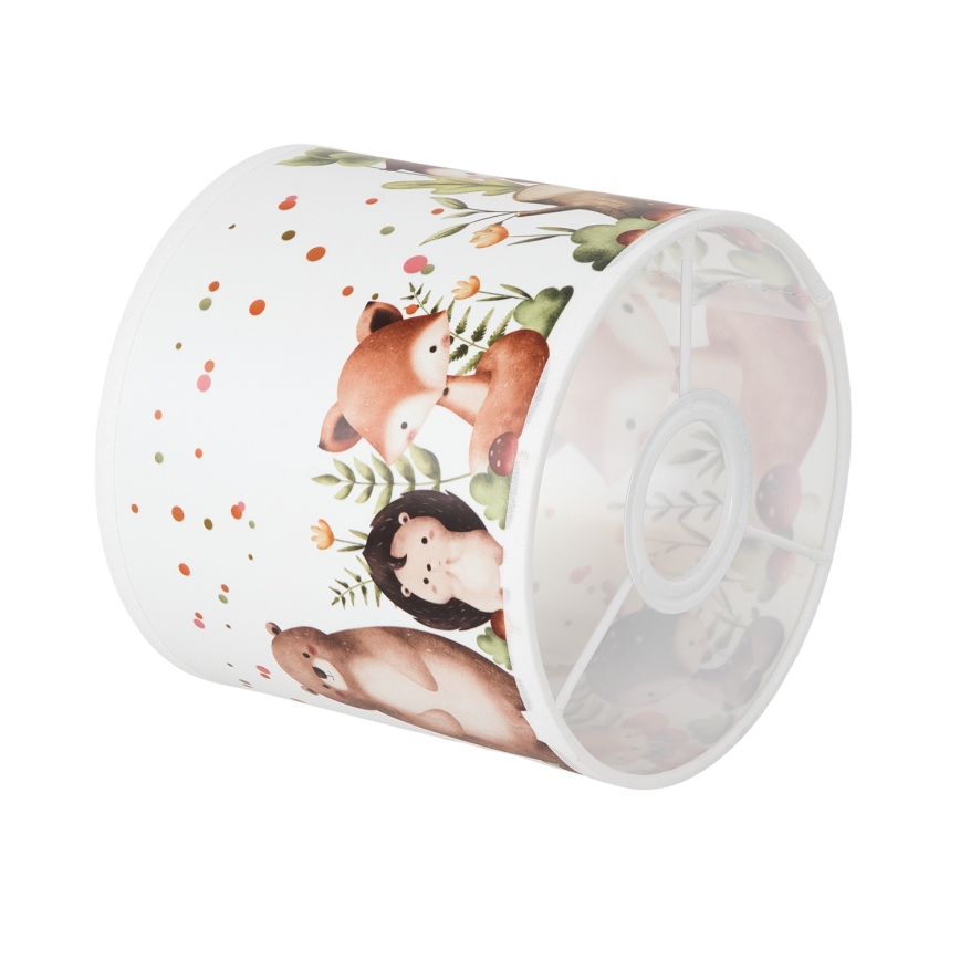 BRILAGI - Univerzalen abažur BOBO E27, Ø 15 cm, bel z živalskim motivom