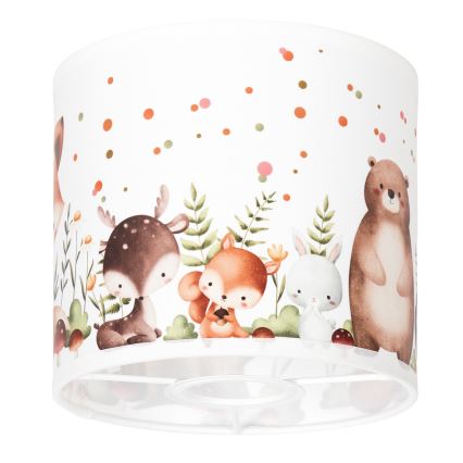 BRILAGI - Univerzalen abažur BOBO E27, Ø 15 cm, bel z živalskim motivom