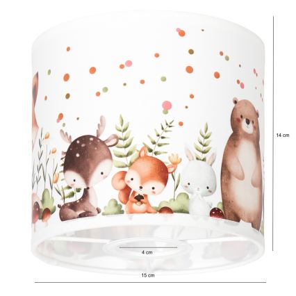 BRILAGI - Univerzalen abažur BOBO E27, Ø 15 cm, bel z živalskim motivom