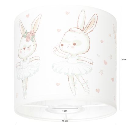 BRILAGI - Univerzalni abažur BOBO E27 premera 15 cm bela/zajčki