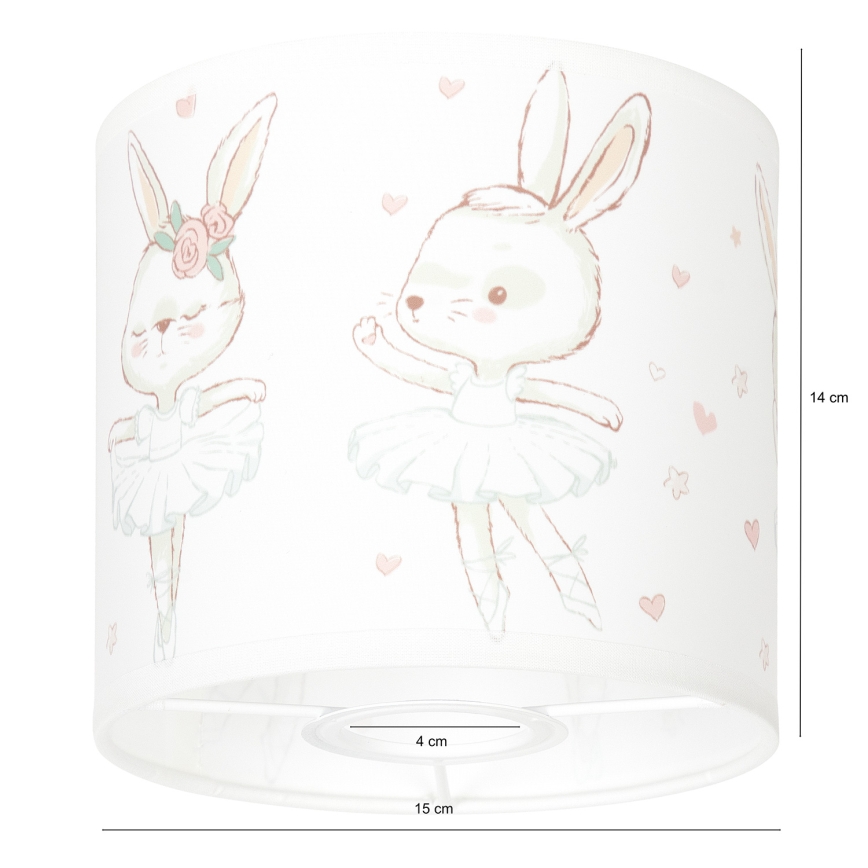 BRILAGI - Univerzalni abažur BOBO E27 premera 15 cm bela/zajčki