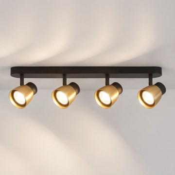 Brilagi - Usmerjena stropna svetilka NUGGET 4xGU10/30W/230V črna/zlata