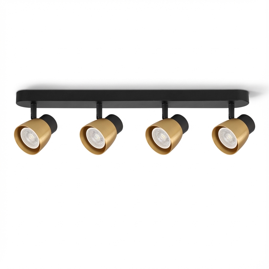 Brilagi - Usmerjena stropna svetilka NUGGET 4xGU10/30W/230V črna/zlata