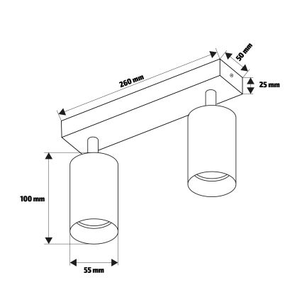 Brilagi - Usmerjena svetilka SELE MODERN 2xGU10/30W/230V črna