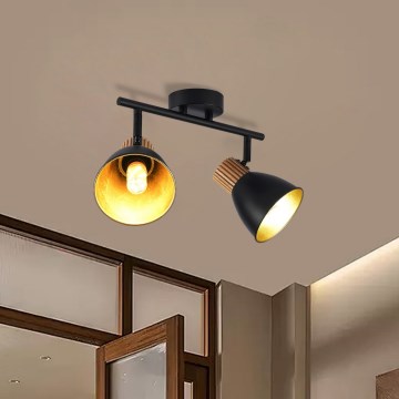 Brilagi - Usmerjeno svetilo ODENSE 2xE14/10W/230V les/črna