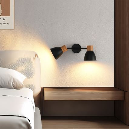 Brilagi - Usmerjeno svetilo ODENSE 2xE14/10W/230V les/črna