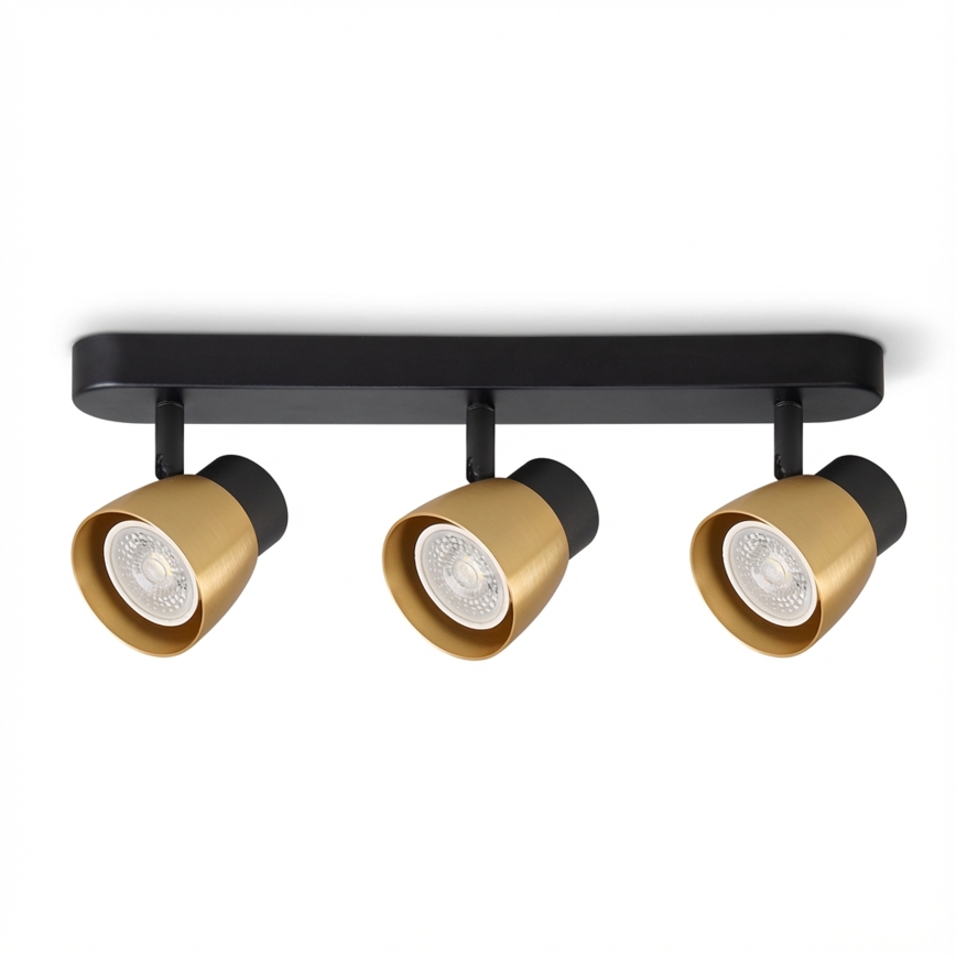 Brilagi - Usmerljiva stropna svetilka NUGGET 3xGU10/30W/230V črna/zlata