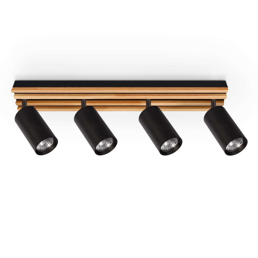 Brilagi - Usmerna stropna svetilka SELE WOOD 4xGU10/30W/230V črna/les