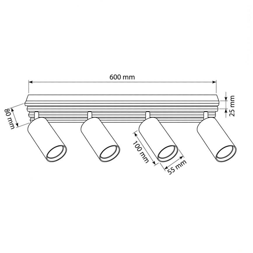 Brilagi - Usmerna stropna svetilka SELE WOOD 4xGU10/30W/230V črna/les