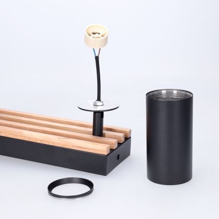 Brilagi - Usmerna stropna svetilka SELE WOOD ACOUSTIC 4xGU10/30W/230V črna/les