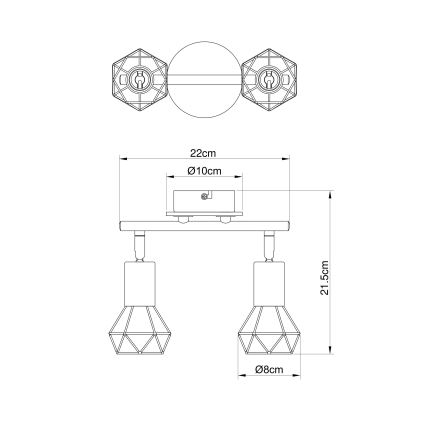 Brilagi - Usmerno svetilo CAGE 2xE14/40W/230V