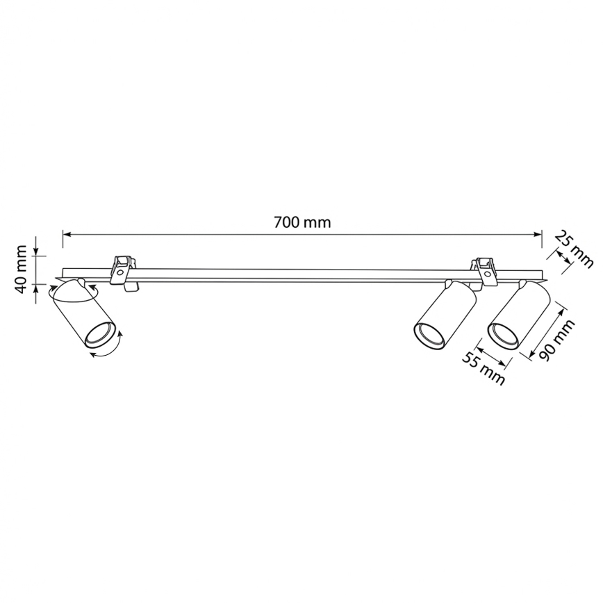 Brilagi - Vgradna stropna svetilka SELE 3xGU10/30W/230V bela